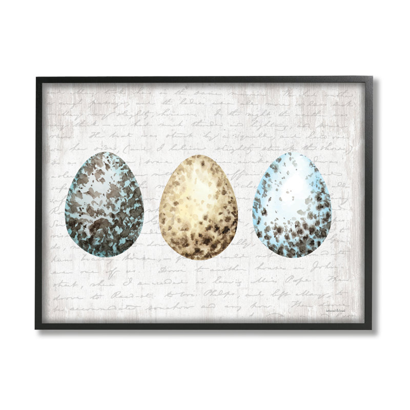 «Robin Eggs Ornamented Farm Confectionary Scripture», impression sur bois aggloméré, Giclée encadrée noir minuit