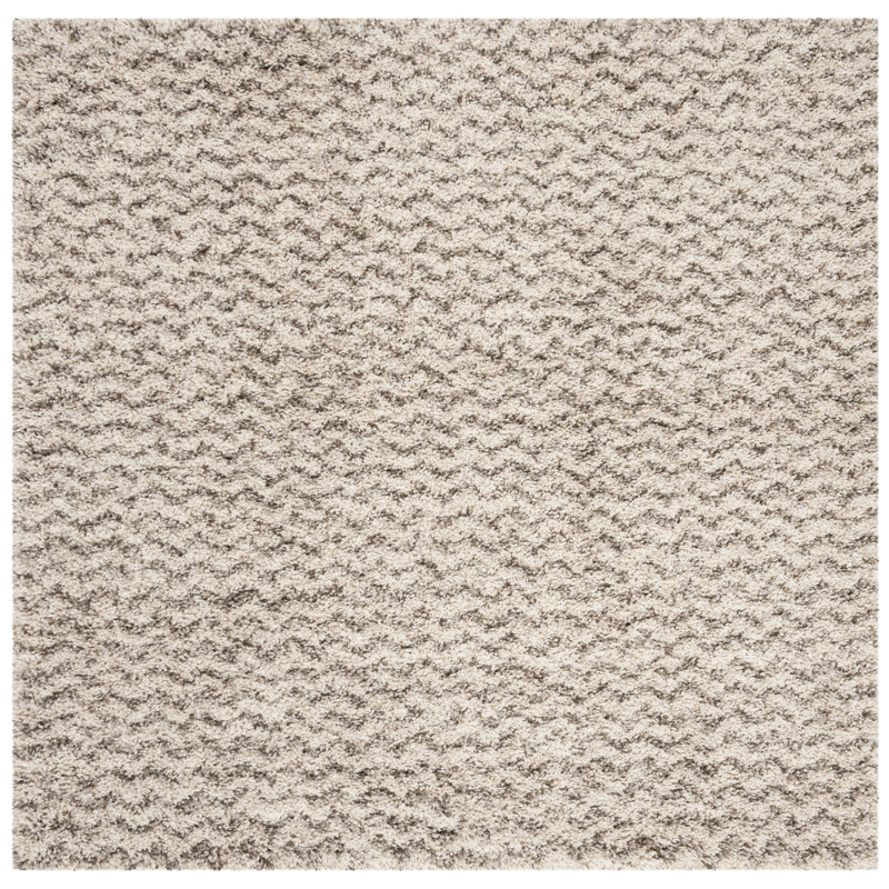 Adessa Shag Performance Chevron Rug, Square 3'