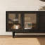 Meuble télé Mid-Century moderne avec portes en verre, entièrement assemblé-1845370465-1845370476