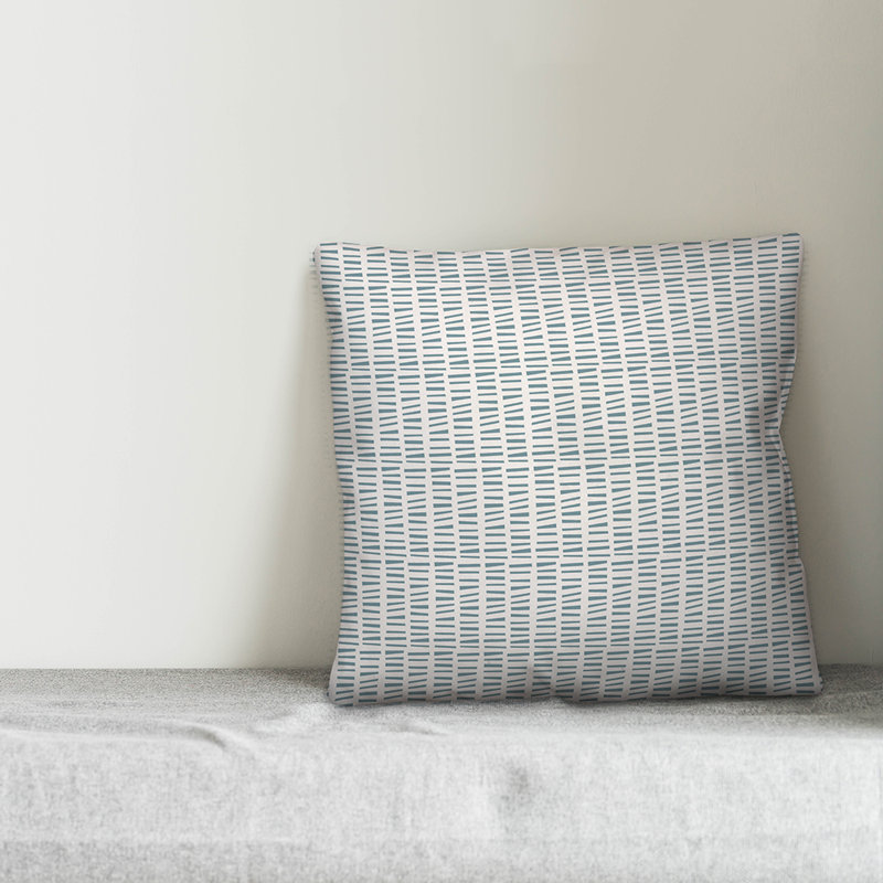  Housse et insert de coussin carré Tally, Blanc / bleu, géométrique, 18 po x 18 po