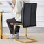 Chaise arquée, ensemble de 4 chaises de salle à manger en polyuréthane à haute résilience avec pieds arqués en métal.-121093784-121093791-121093790