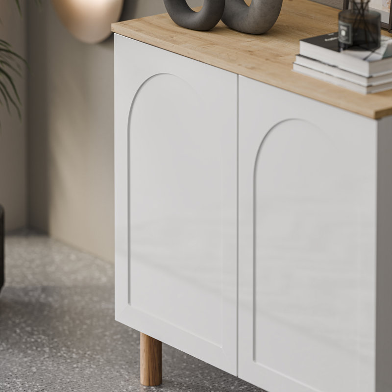 Bohem Sideboard, White/Oak, Set of One