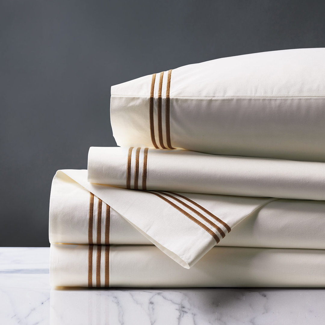 Edward Egyptian Cotton Percale Sheet Set Eastern Accents 