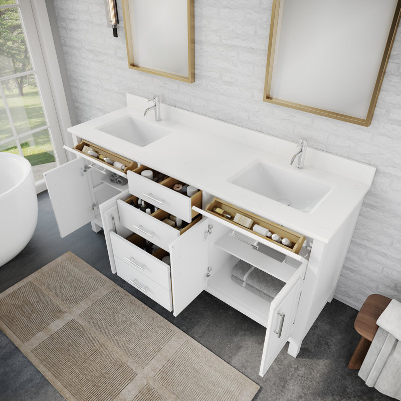 Sibilla 72 po Meuble-lavabo avec tiroir, Blanc