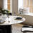  Modern 5/7 Pieces Dining Room Sets, Pre-Assembly Round Dining Table Sets, Glossy Sintered Stone Tabletop Kitchen Dining Table Set With PU Upholstered Chairs-931415073-931415072