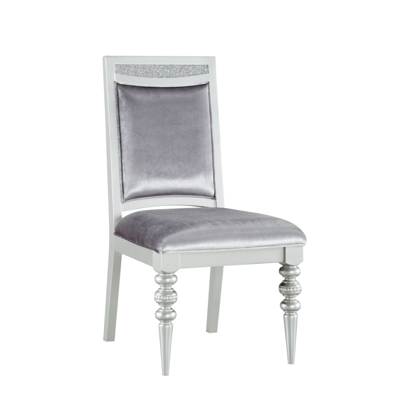 Maverick Fabric & Platinum Finish Side Chair