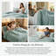 Housse de couette Vilano de Southshore Fine Linens, grande taille, en microfibre 110 g/m² avec fermeture éclair invisible et 4 attaches aux coins, 2 taies d'oreiller, taille Queen/Full, bleu acier-1329401315-1329401323