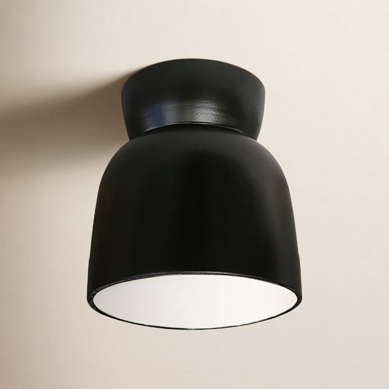 Ceramic Bell Outdoor Flush Mount, Carbon Matte Black, Incandescent (Not Included)