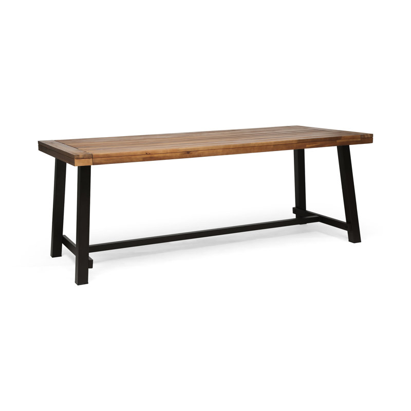 Table d'extérieur pour 8 personnes en bois avec structure en métal, 79,83 po X 35,43 po 30,26 po et