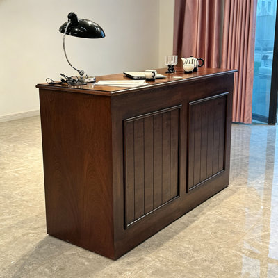 Bureau de réception rectangulaire en bois manufacturé Retro