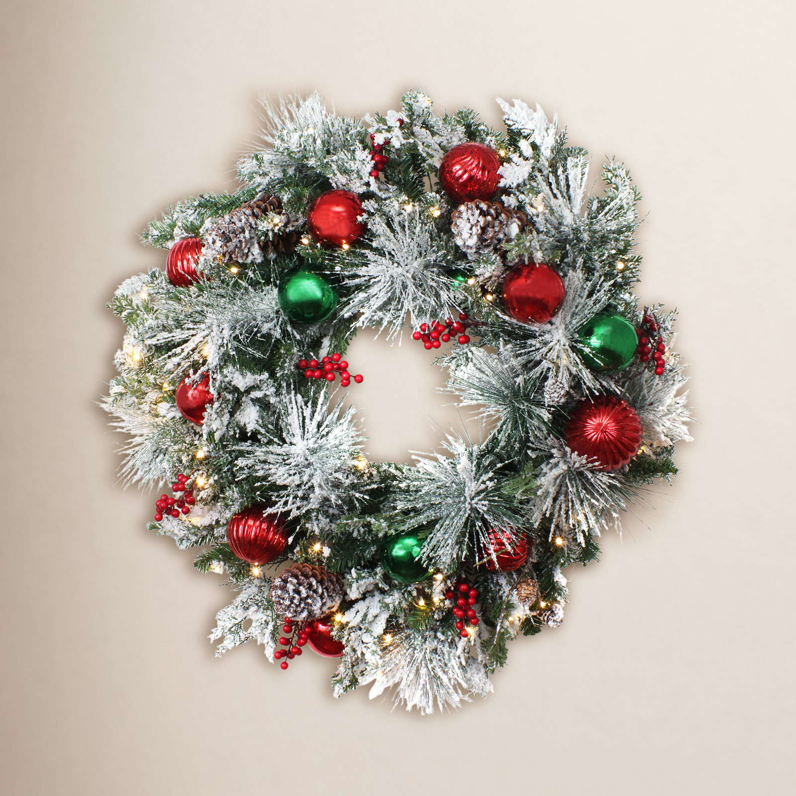 The Holiday Aisle® 30" Frosted Pre-Lit Wreath