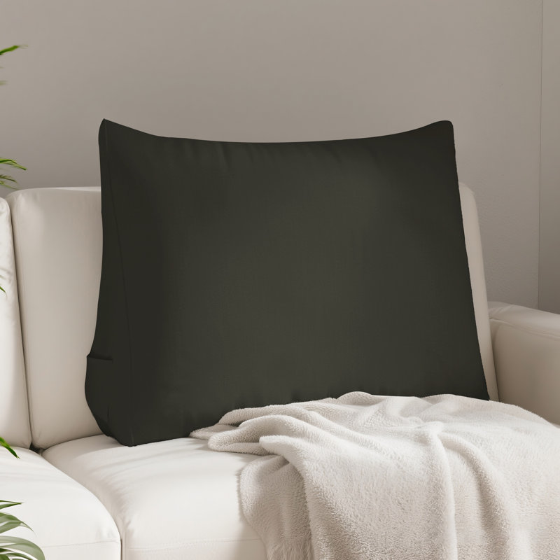 Coussin décoratif en coton et lin avec soutien du dossier et coussin décoratif, gris foncé, Gris