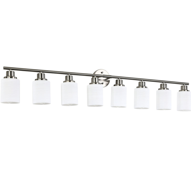 8- Wall Sconce With Brushed Nickel And Frosted Glass, Modern Style For Bathroom, Hallway, Bedroom, , Gentle , Easy To Install Resistance Rust, Comfortable