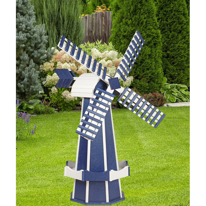 Weather Resistant Plastic Abstract Windmill, 60" H x 16" W x 16" D, Blue