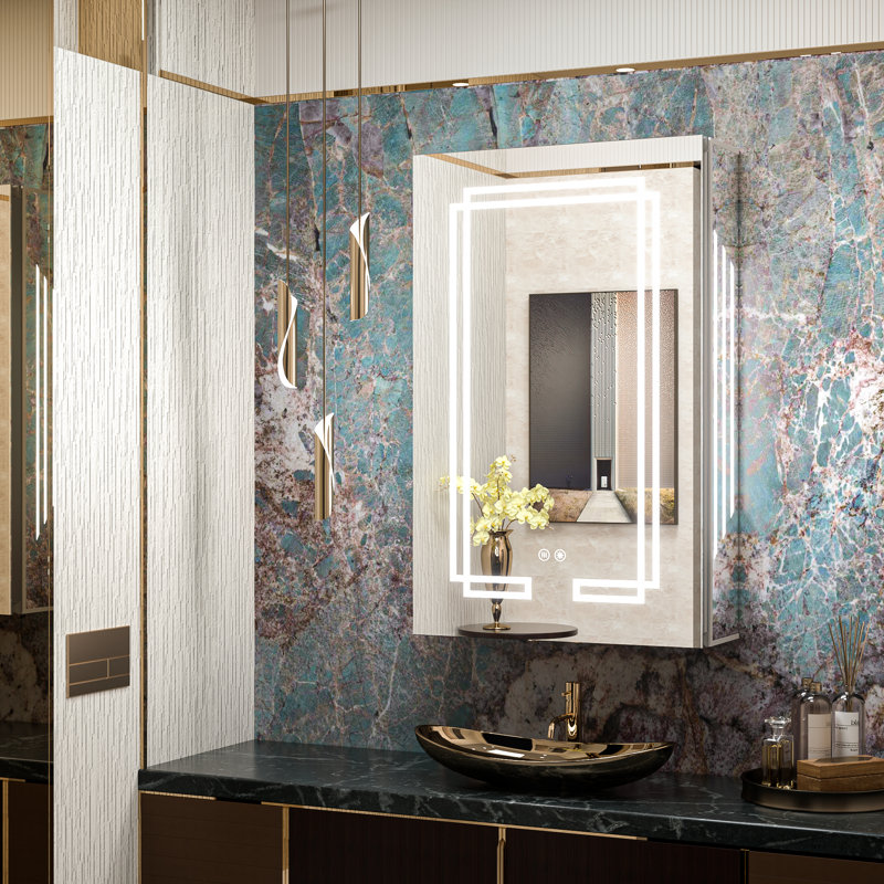 Armoire de salle de bain avec éclairage à DEL Cumbo, à intensité variable et à mémoire de forme, 32 po x 20 po