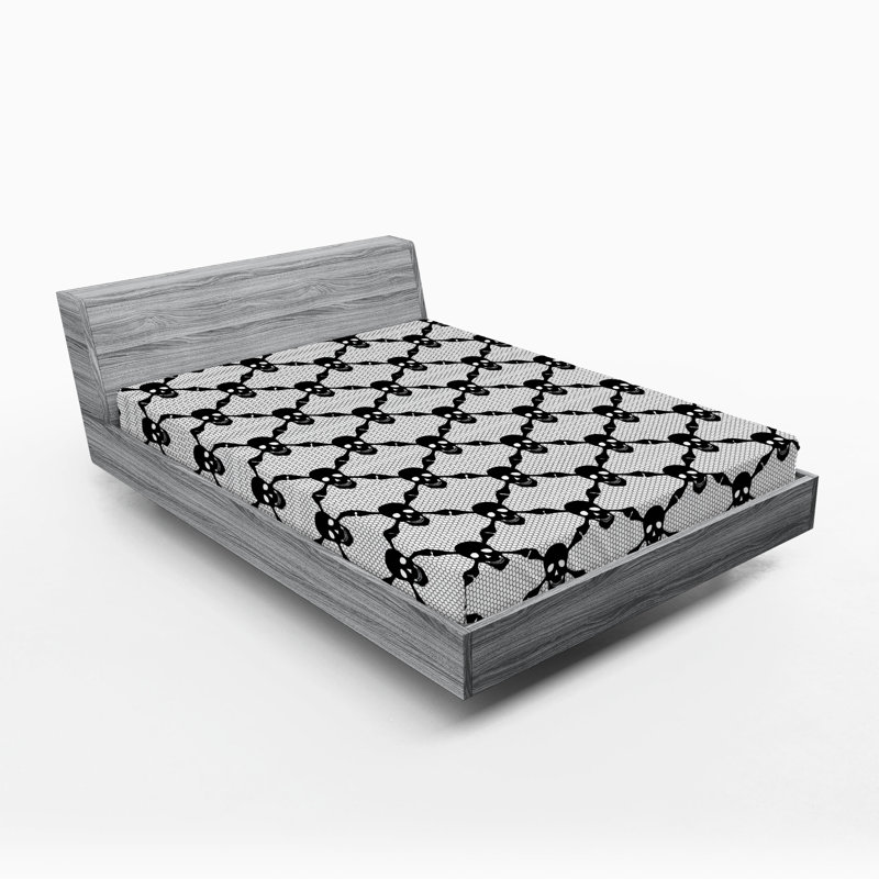 Drap-housse Ambesonne, paquet de 2, Géométrique noir / blanc, Drap-housse grand