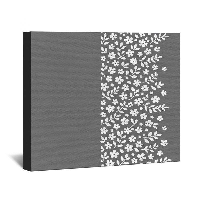 Toile de galerie blanche à motif floral en plusieurs tailles, 12 x 12 inches
