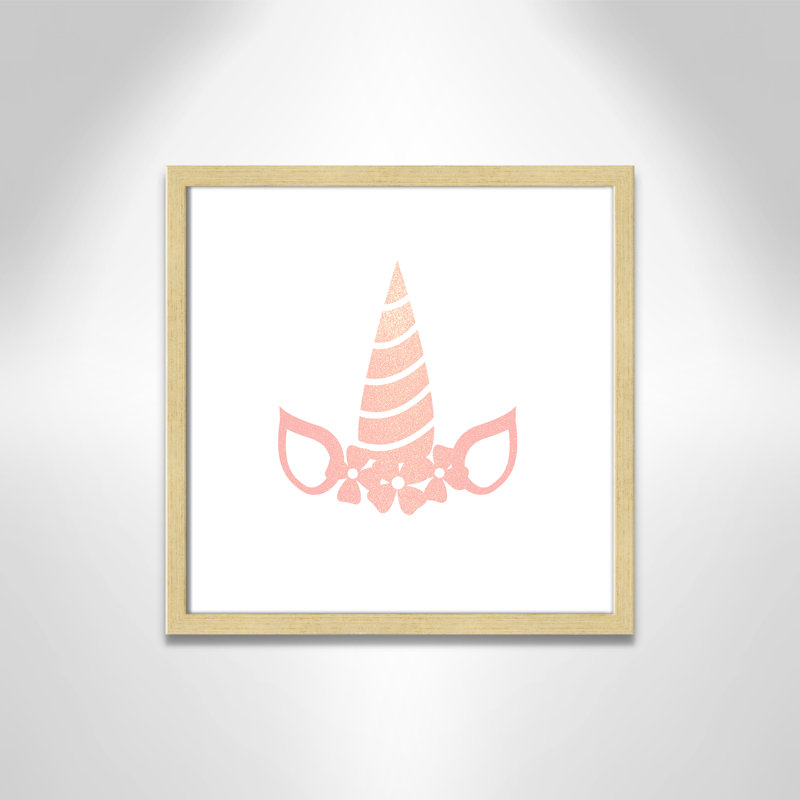 «Be the Unicorn», art encadré 3 ', H 16 po x l 16 po x P 1,18 po, Cadre-boîte brun clair