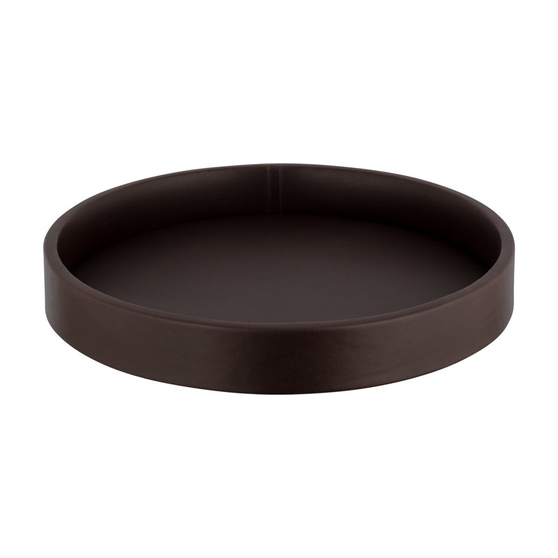 Carntall Faux Leather Rectangular Tray, Brown