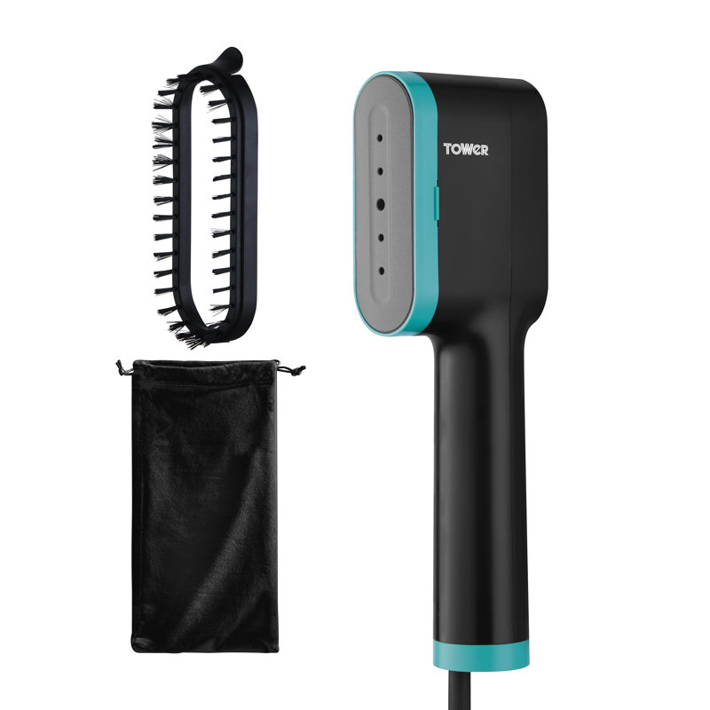 Tower T22038 Ceraglide Handheld Garment Steamer with Ceramic Soleplate, Brush Attachment, Vertical Steaming, 1400W