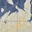 «Blueprint World Map» par Sue Schlabach, reproduction d'art encadrée et texturée encadrée à la main