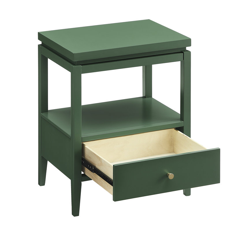 Table de chevet 1 tiroir, Vert antique