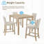 Ensemble de table 5 pièces à hauteur de comptoir avec 4 chaises, parfait pour les espaces compacts et les repas élégants dans la cuisine ou la salle à manger
