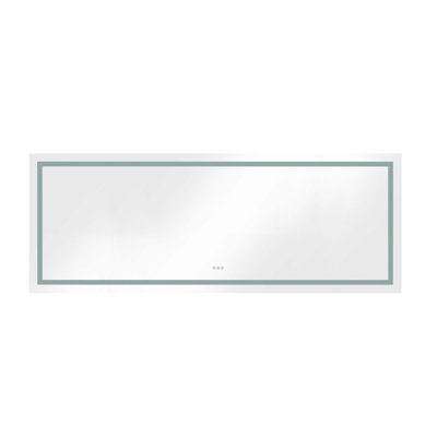 84 X 30 Inch LED Bathroom Mirror With Anti-Fog, Memory, And Stepless Dimmable Lighting, Wall Mounted Vanity Mirror