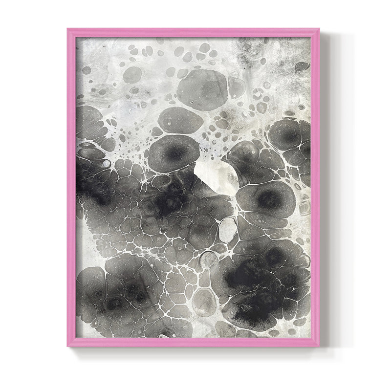 Marbling X Framed Print - Solid Wood, H 21 po x l 17 po, Rose
