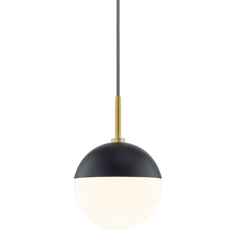 Luminaire suspendu sphérique 1 lumière Renee, Laiton vieilli