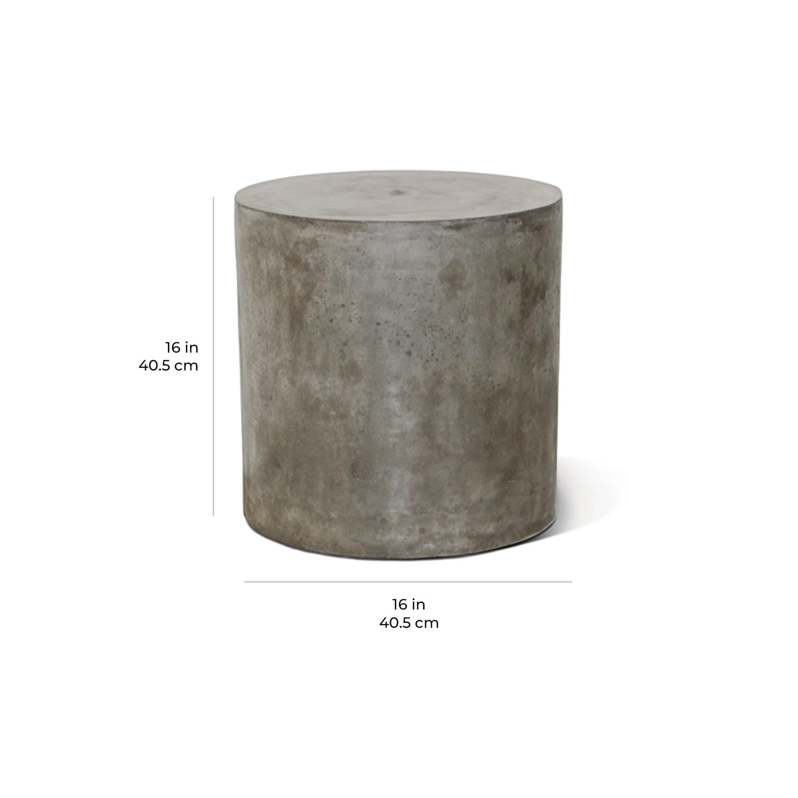 Perpetual Concrete Outdoor Side Table, Slate Gray, 16" Diameter