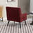 26.77" Mid-Century Modern Accent Chair, Linen & Suede Upholstery Comfy Armchair With Tufted Back, High-Density Foam Cushion And Black Solid Wood Legs-198729079