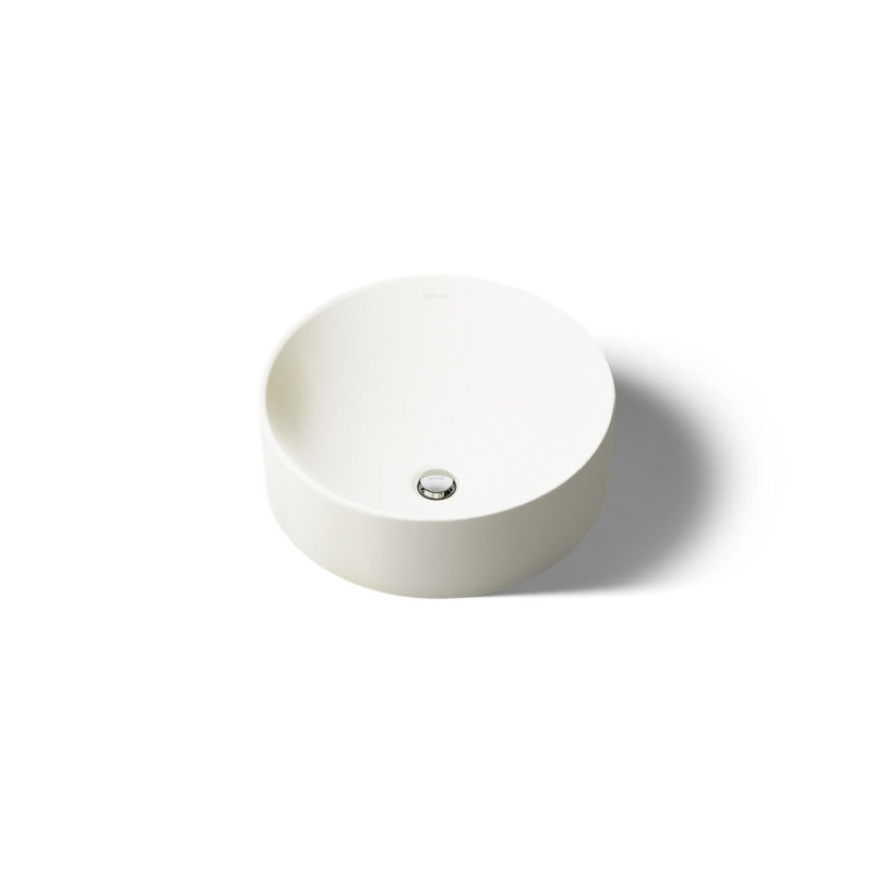 Vox® Vitreous China Circular Vessel Bathroom Sink with Overflow, Biscuit