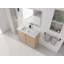 Meuble-lavabo autoportant de 42 po avec lavabo en résine et 2 portes d'armoire à fermeture en douceur, contreplaqué (KD-PACKING)-130629827