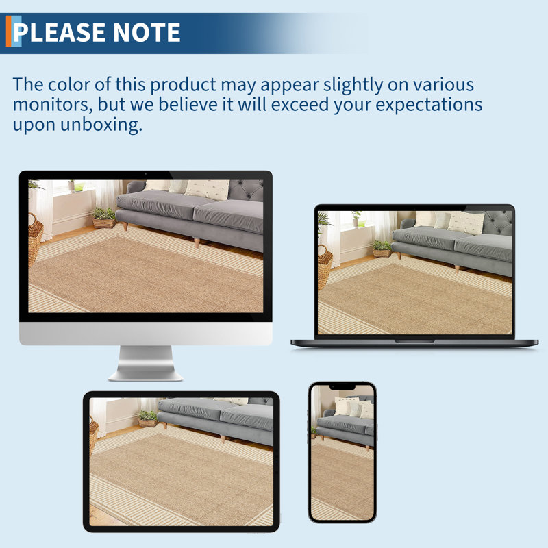 Bordered Runner Rug Non-Slip Modern Hallway Rug, Stain-Resistant Low Pile Accent Carpet, Machine Washable Contemporary Indoor Floor Mat