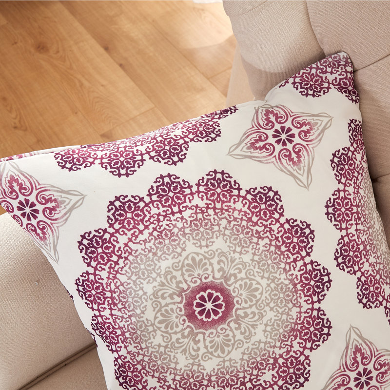 Housse de coussin en polyester Delia, Argile rouge, 20 po X 20 po