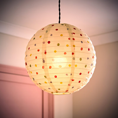 30cm H Fabric Globe Pendant Shade ( Slip-On ) in Cream