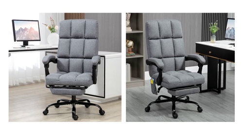 Nola Ergonomic Heated Massage Executive Chair The Twillery Co. Upholstery Color: Gray