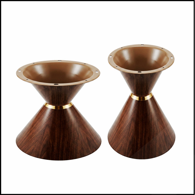 Ensemble de pattes de table basse en métal en forme de sablier, pieds robustes en acier au carbone pour tables gigognes à monter soi-même, fini grain de bois de noyer, 16 po