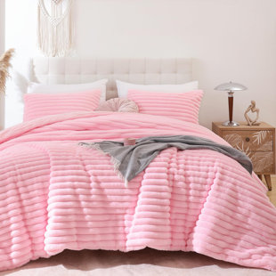 Smoofy Fluffy Comforter Set - All Seasons Heavy Faux Fur Comforter With Pillowcases
