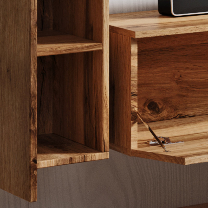 Cothern Unfinished Entertainment Centre for TVs up to 75", Wotan Oak