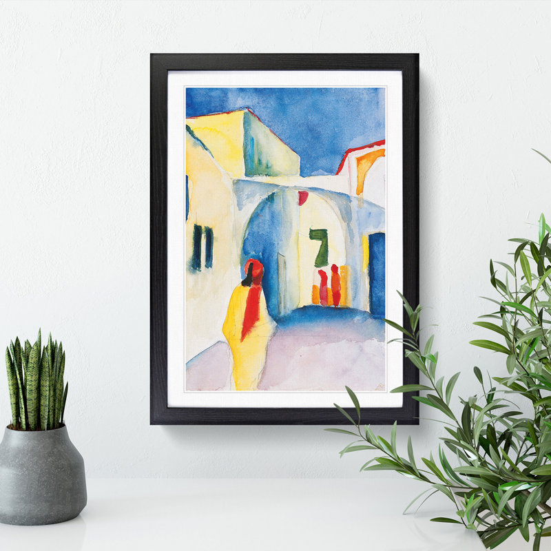 View into a Lane by August Macke - Framed Print, 36cm H x 27cm W x 2cm D, Black Framed