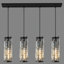 Luminaire suspendu moderne réglable 4 lumières lustres en cristal