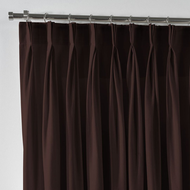 Room Darkening Single Curtain Panel, Dark Brown, 245cm Width x 145cm Drop