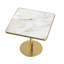 Table carrée bistro moderne tulipe 31,5 pouces avec plateau en faux marbre, facile à assembler, structure en métal robuste