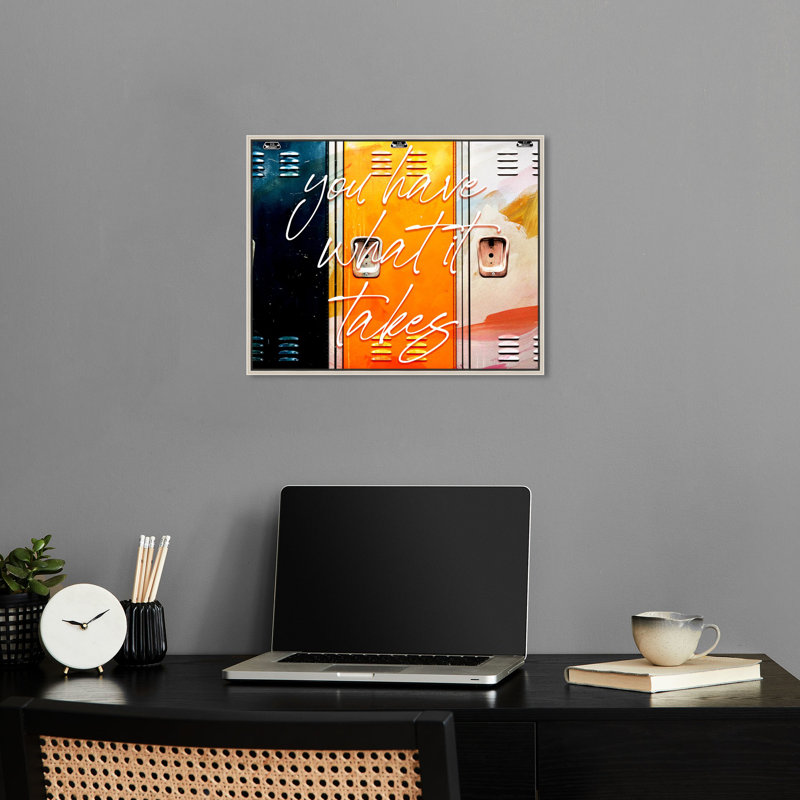 «Painted Lockers», impression de citations sur toile par Notoriart, Cadre argenté, H 17 po x l 21 po