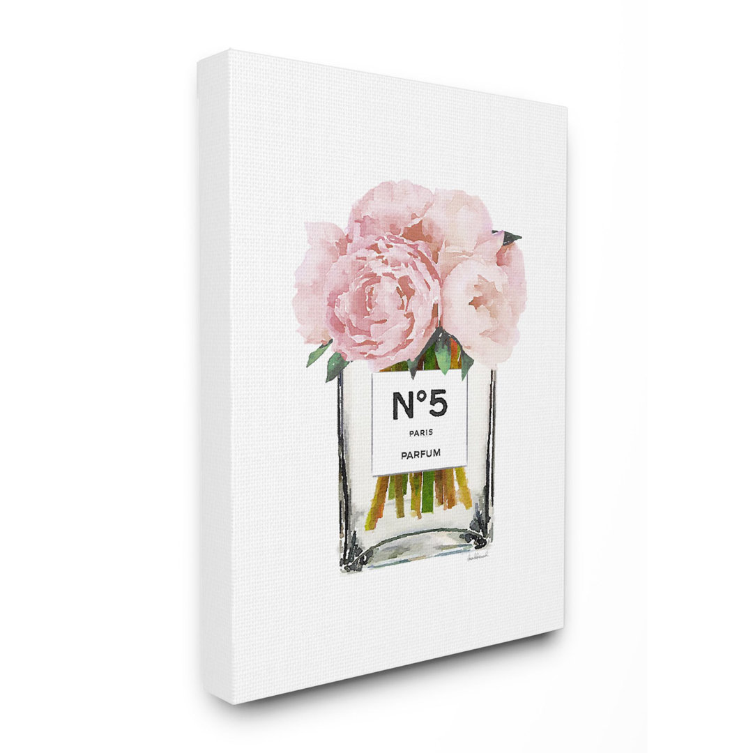 " Fashion Designer Flower Bottle Pink Watercolor " Stupell Industries 