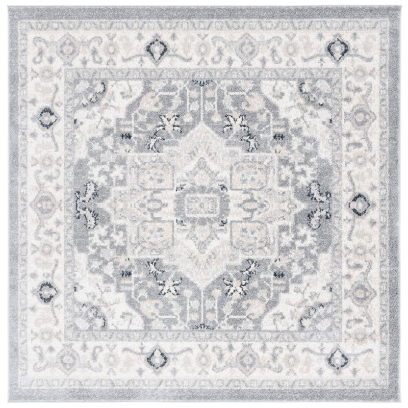 Lowrey Gray/Ivory Rug, Square 6'7"