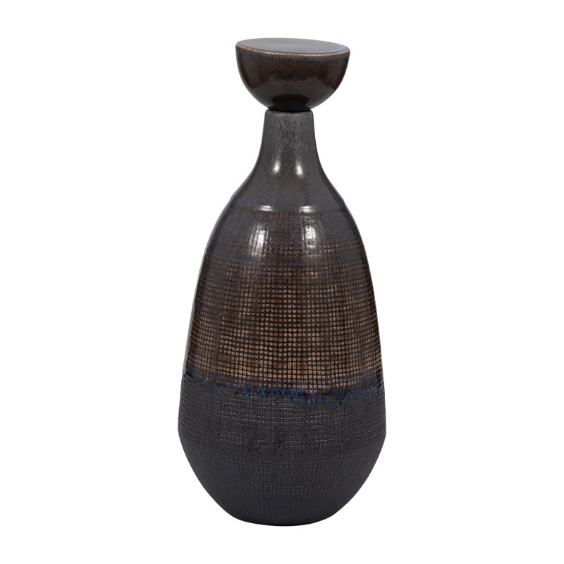 Neader Ceramic Vase - Stoneware, Novelty, Textured Gradient, 18" H x 8" W x 8" D