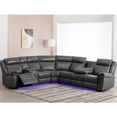 Canapé modulaire en cuir 3 pièces Arvard